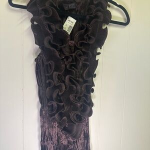 Elegant Ruffled Cami  in Deep Brown
